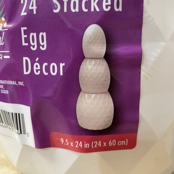 24" Stacked Eggs Easter Blow Mold Decor 3 Pieces White NEW DIY Paintable Sealed - Picture 6 of 6